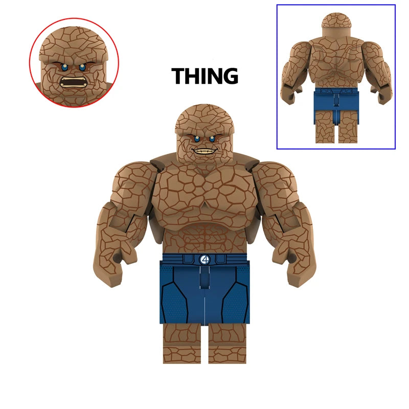 7.5CM Big Size Movable Figure Hulk Lizard Rhino Thing Colossus Hulkbusters Infinity War Model Building Blocks Toys Action Bricks