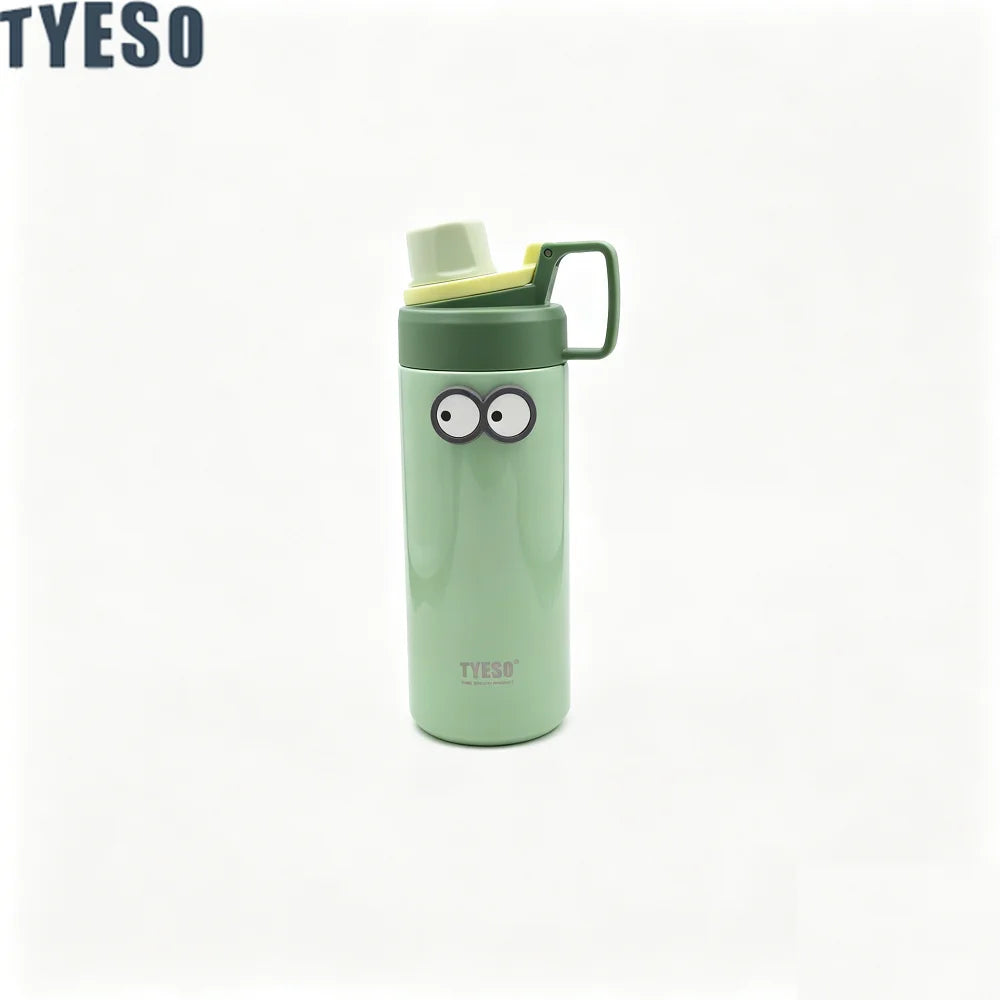 Tyeso 600ML Water Bottle With Eye Sticker Insulated Leak-Proof Fitness Flask Vacuum Flasks for Sport for Outdoor Workouts Travel