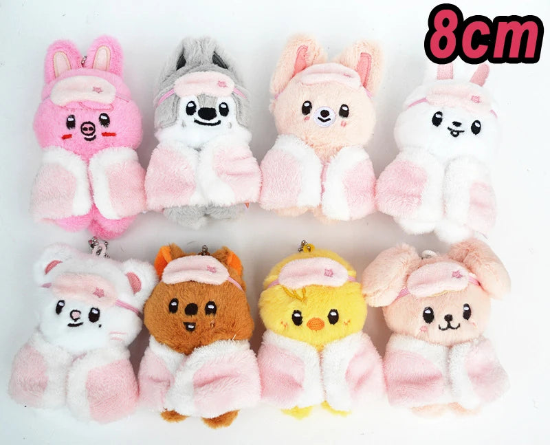 8pcs Skzoo Plush 25cm Kpop Cartoon Stuffed Animal Plushies Stray Kids Plush Doll Toys Kawaii JYP Adults KZ Fans Keychain  Gift