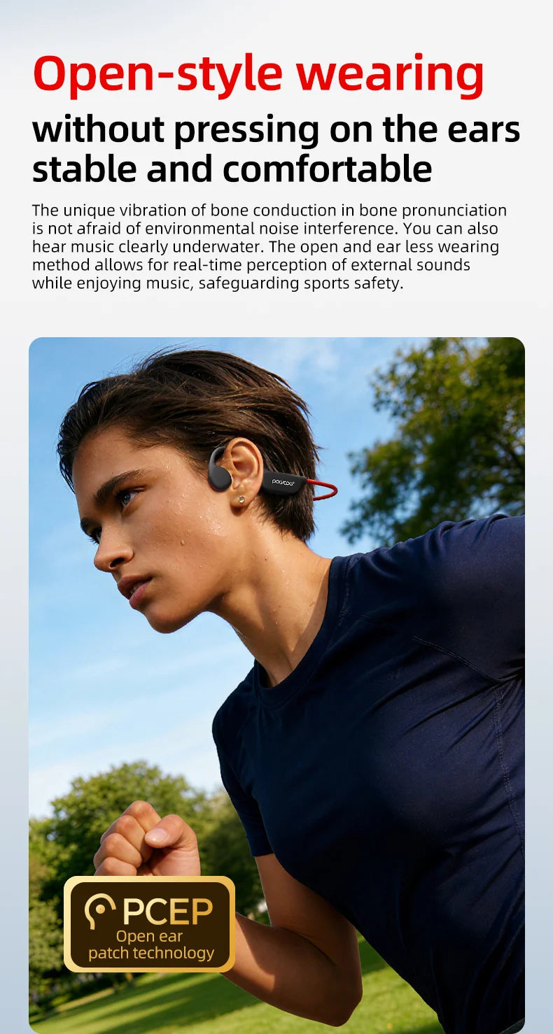 POLVCDG Bone Conduction Headset X7 IPX8 32GB Bluetooth 5.3 Wireless Headset with microphone Waterproof Swim 2023 New