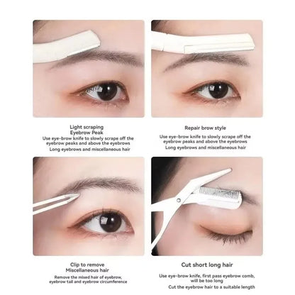 1/3pieces Stainless Steel  Eyebrow Trimmer beauty Tools For Beginners eyebrow with Comb