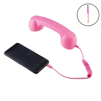 3.5mm Universal Retro Telephone Handset Retro Telephone Receiver Handset Mini Microphone Speaker for Mobile Phones Computers