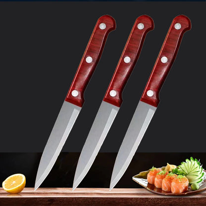 Fruit Knife Sharp Stainless Steel Kitchen Knife Paring Knife Imitation Wood Plastic Handle Knife Perfect For Home Cooking Knives