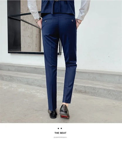 S-7XL Suit (Blazer+ Vest + Trousers) Men's Fashionable Gentleman Business Banquet Korean-style Formal Dress Casual Wedding Suit
