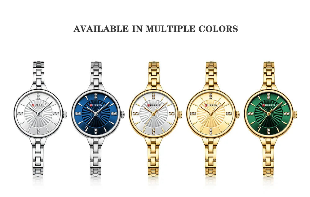 CURREN 9097 Elegant Women's Quartz Watch Luxury Stainless Steel Strap Women's Watch часы женские наручные