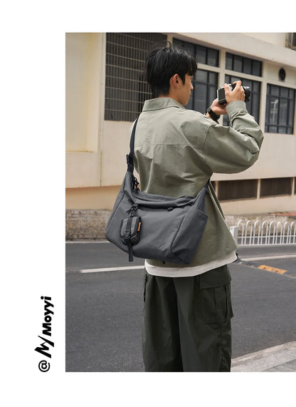MOYYI INS Korean Style Men Messenger Bags Women Travel Casual Large Hobo Bag Waterproof Nylon Laptop Crossbody Shoulder Bag