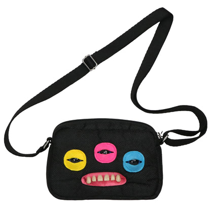 Fuggler Original ALLEY CATS Plush Bag Big Head Ugly Tooth Monster Crossbody Furry Funk Purse Backpack Wallet Storage BagGift