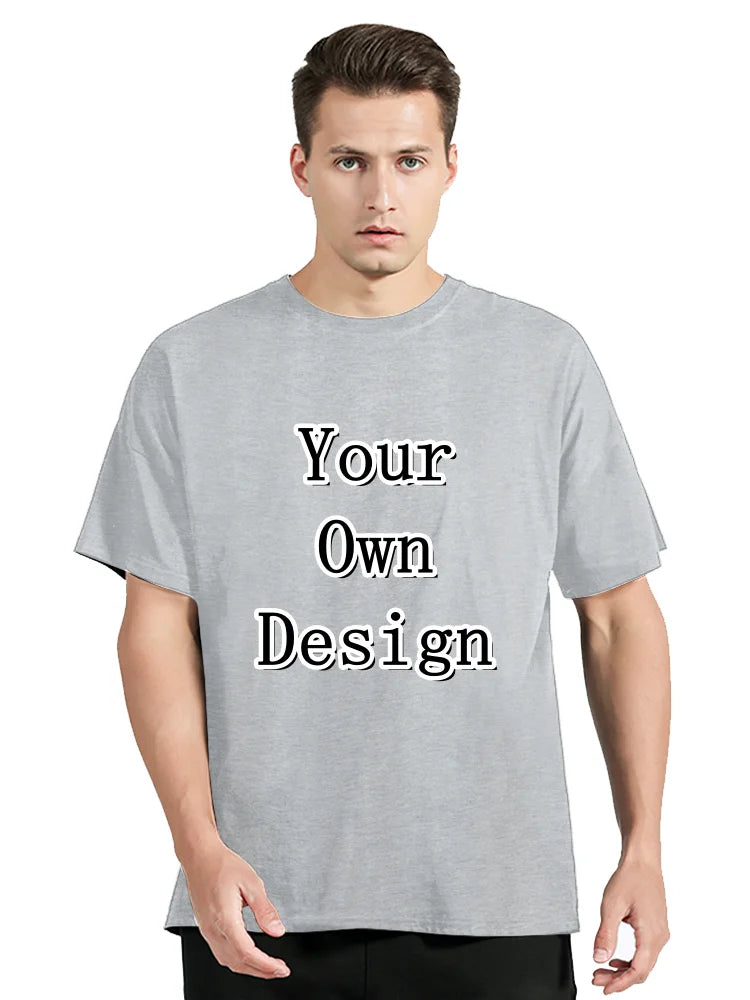 Men's Custom T-shirt With Your Own Logo Text And Photo Printed On The Front And Back Tshirt Costume Graphic Tee Tops