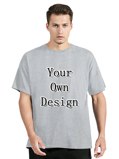 Men's Custom T-shirt With Your Own Logo Text And Photo Printed On The Front And Back Tshirt Costume Graphic Tee Tops