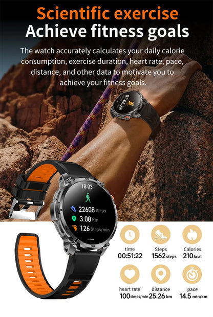 T-Rex 3 Military 1000mAh Super Capacity Battery Men Smart Watch 1.75" HD Screen Call 5ATM Waterproof Sport Smart Watches For Men