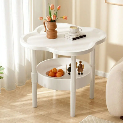 Trendy 40*40CM Side Table Plastic Samll End Table With Storage Easy to Assemble Bedside Table for Living Room