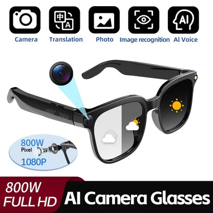 2026 New Smart Glasses Men 4K 8MP HD Camera Video Recording Language Translation ChatGPT WIFI Bluetooth Call Audio Glasses Women