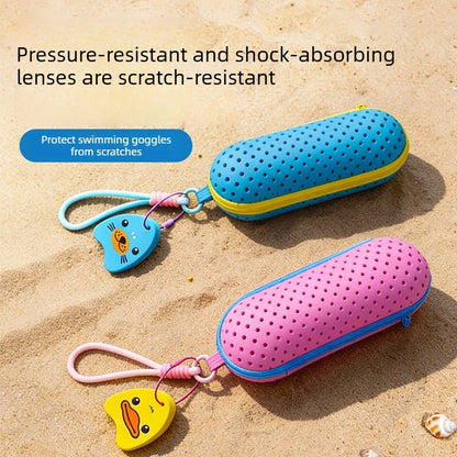 Perforated EVA Breathable Swim Goggle Storage Case with Handle Portable Glasses Sunglasses Case Swimming Gear Accessories