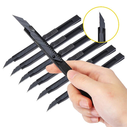 DELI 1/3/5/10Pcs Utility Knife Stainless Steel Paper Cut Box Cutter Tools Kit Retractable Anti-Slip Blades Unboxing Knife