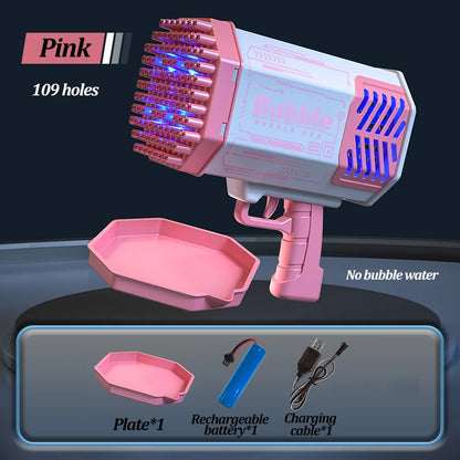 Bubble Gun Machine Without Solution - 40/69/109 Holes Blaster for Kids Outdoor Summer Toy, Party Favors - Bubble Maker Blowers