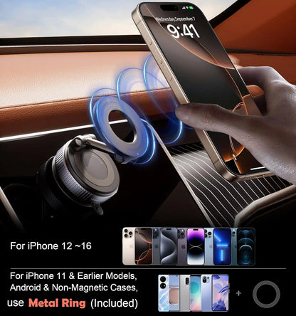 Car Mount Electric Vacuum Magnetic Holder 360° Adjustable Foldable Strong Suction Stand For GPS in Car For All Smartphones