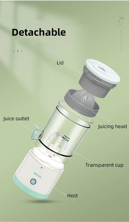 USB Rechargeable Electric Juicer 1PC Wireless Citrus Lemon Orange Juicer Automatic Fresh Fruit Blender for Kitchen