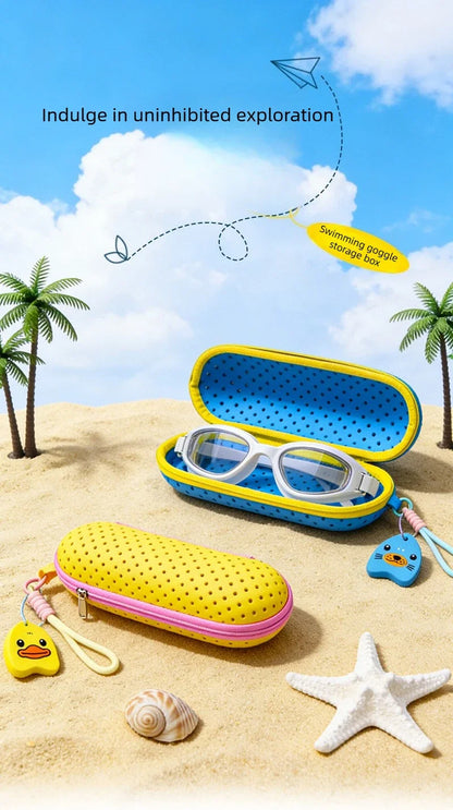Perforated EVA Breathable Swim Goggle Storage Case with Handle Portable Glasses Sunglasses Case Swimming Gear Accessories