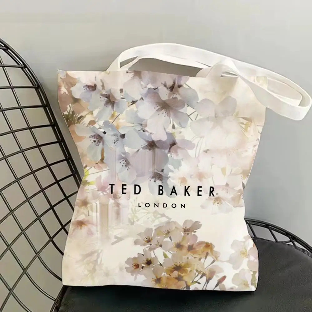 Fashion T-TED B-BAKERs Storage Bags Canvas Double-Sided Print Fashion Shoulder Tote Shopping Bag Gift Eco Handbags