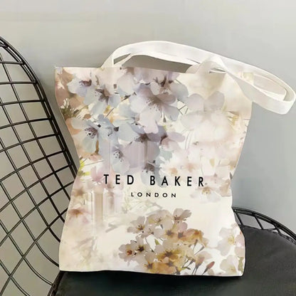 Fashion T-TED B-BAKERs Storage Bags Canvas Double-Sided Print Fashion Shoulder Tote Shopping Bag Gift Eco Handbags