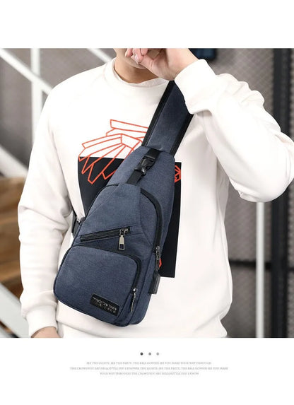 Chest Bag Men's One Shoulder Crossbody Bag Large Capacity Outdoor Sports Leisure Fashion Small Shoulder Bag Backpack Men's