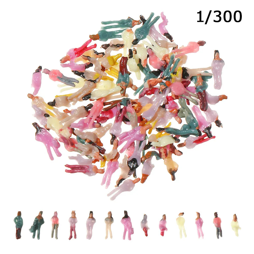 100Pcs/Bag 1:100/1:150/1:75/1:50 Scale Plastic People Figures Model Building Passengers DIY Character Mixed Color Pose Kids Toys