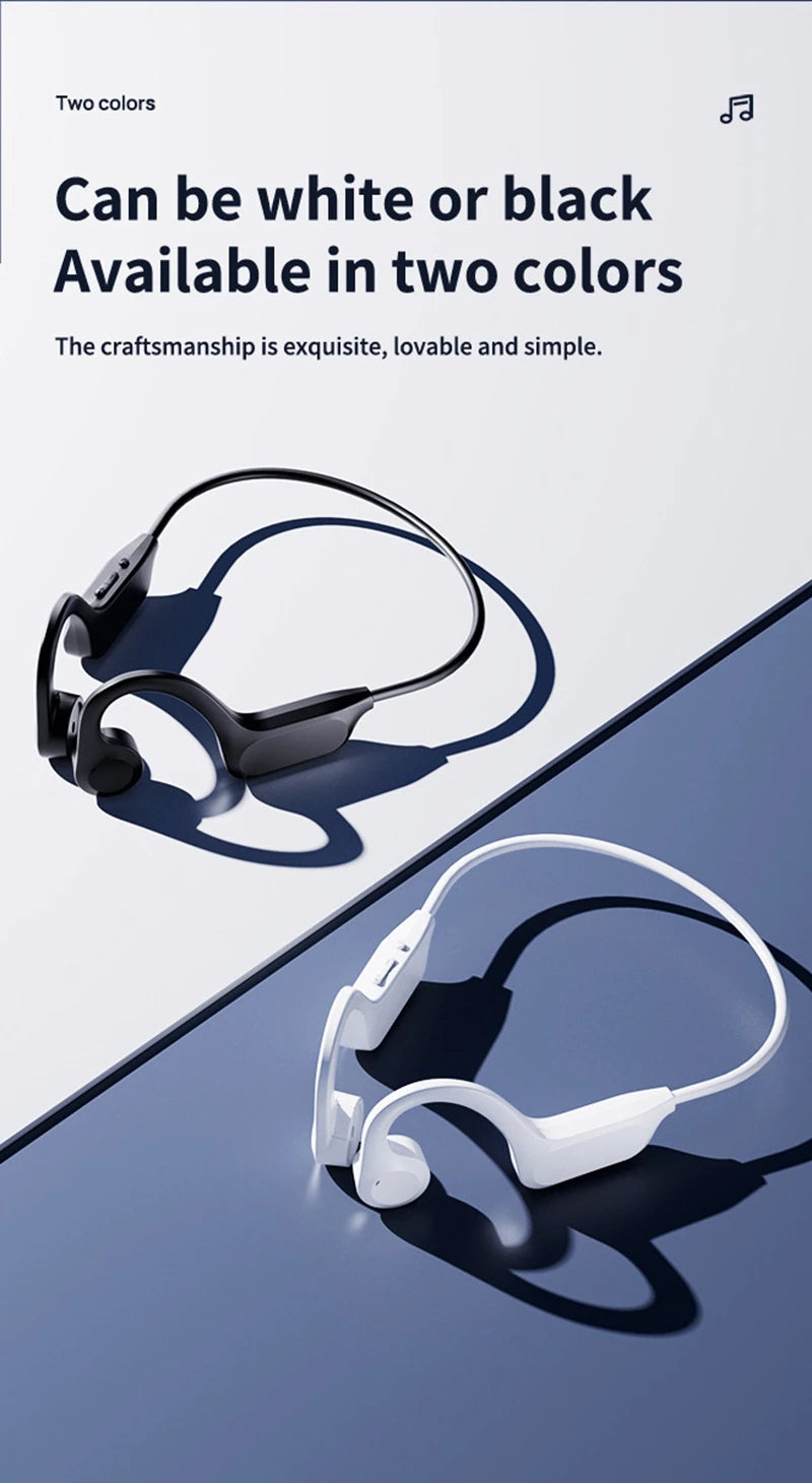 Bezprzewodowe słuchawki douszne, przewodnictwo kostne, sportowe, do pływania, kompatybilne z Bluetooth, bez użycia rąk, z mikrofonem do biegania, słuchawki douszne X7
