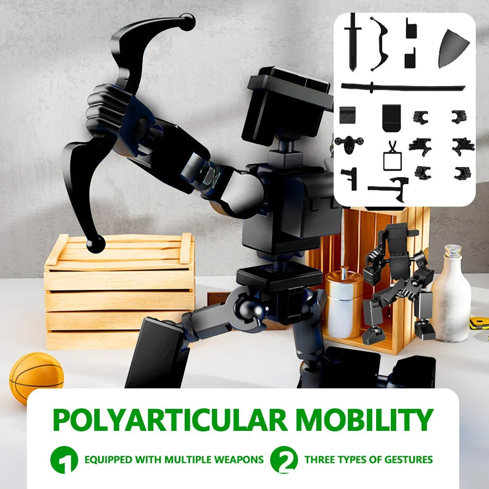 13 Action Figures Toys with Multiple Accessories Mini Action Figure Dummy Robot Assembly Completed Home Desk Decoration
