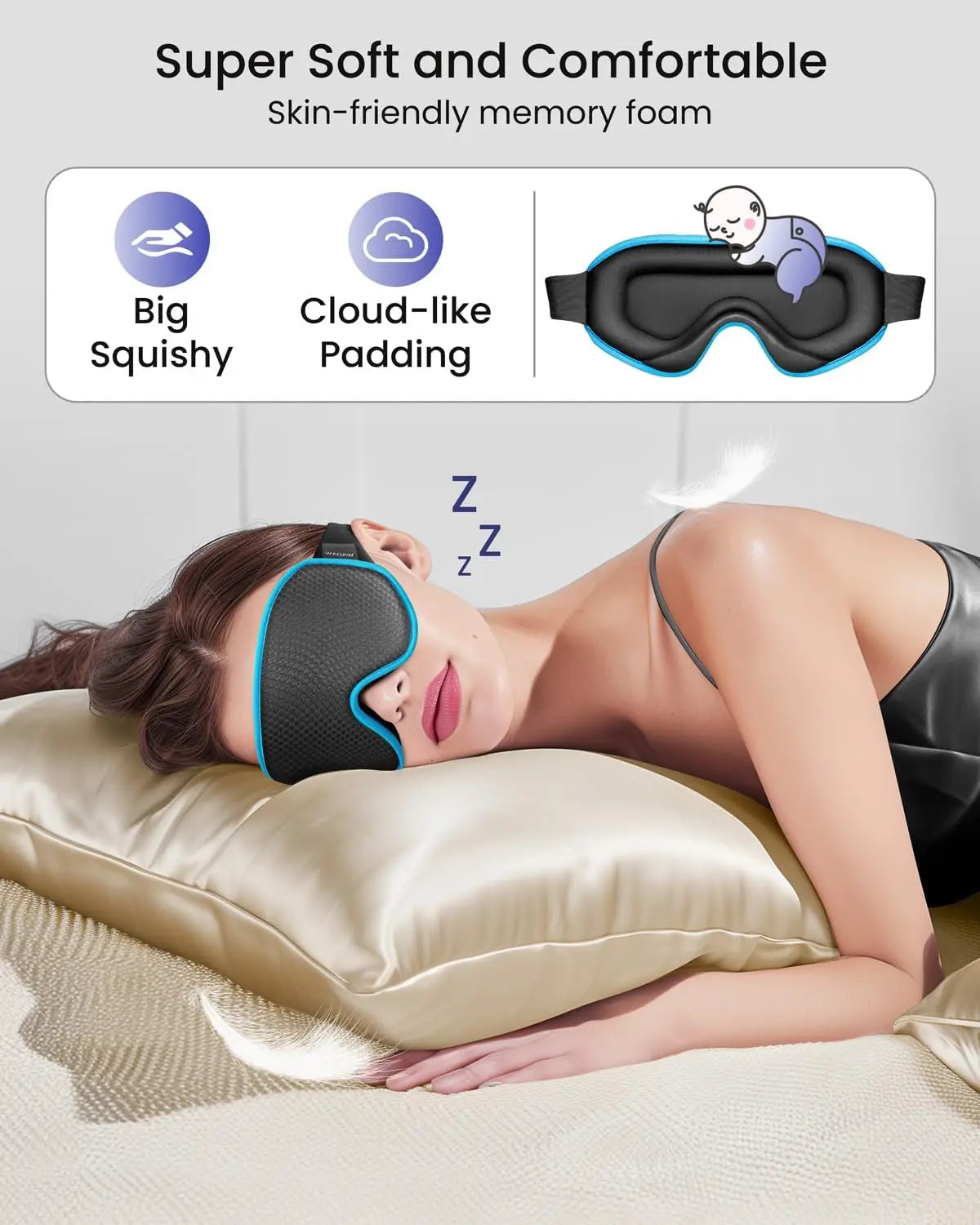 Eye Mask for Sleep Eye Sleeping Masks for Women and Men 3D Weighted Eye Cover Sleeping Mask Blackout Blindfold of Eyemask