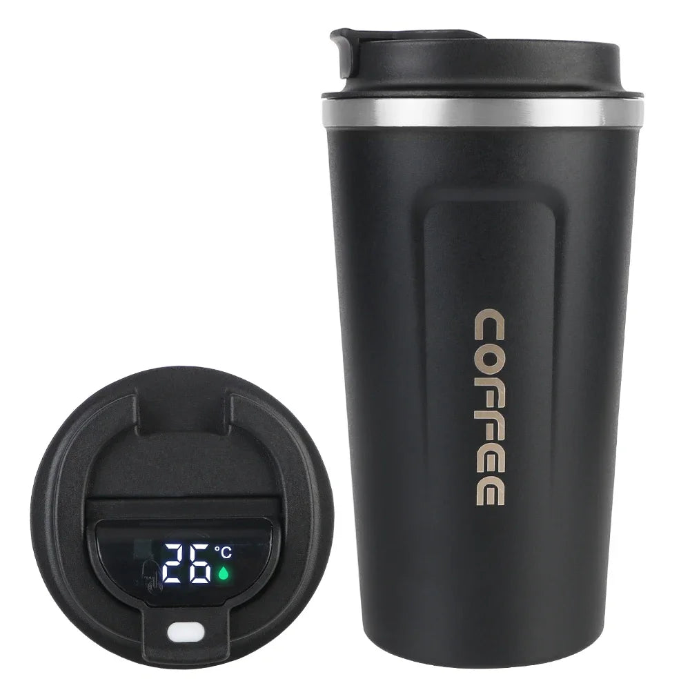 Thermo Cafe Coffee Mug Car Thermos, 380/510ml Leak-Proof Travel Cup for Tea Water Coffee, Double Stainless Steel