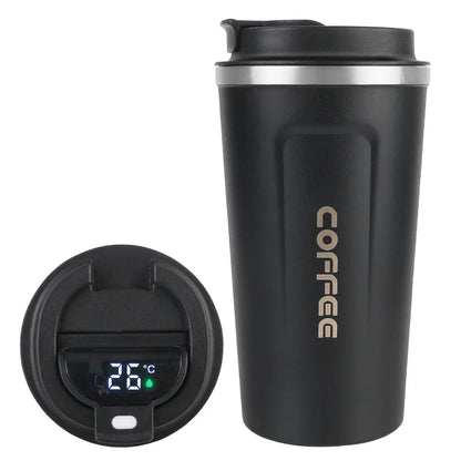 Thermo Cafe Coffee Mug Car Thermos, 380/510ml Leak-Proof Travel Cup for Tea Water Coffee, Double Stainless Steel