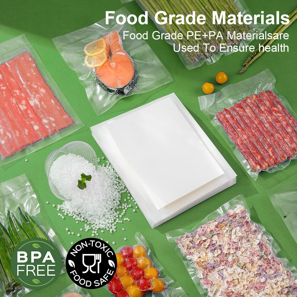 100pcs/lot BPA-Free Kitchen Vacuum Bags for Food Vacuum Sealer Packing Machine Food Storage Bag Kitchen Accessories