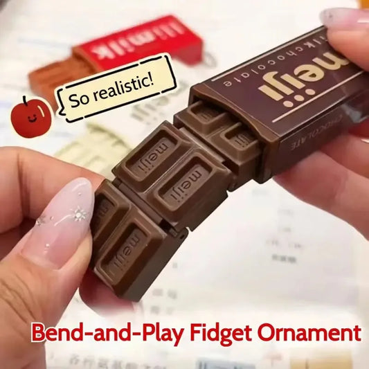 Fidget Toy Simulated Meiji Chocolate Bendy Snap-And-Play Stress Relief Jp Style Keychain Pendant Funny Gifts Creative Gadgets