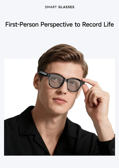 Lenovo AI Smart Sunglasses 8K HD 1600W Dual Camera Real Time Translation Bluetooth Calling Audio Video Music Playback Glasses