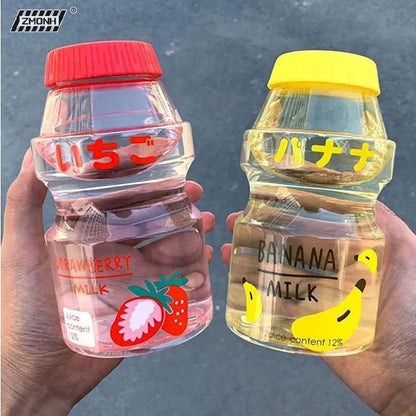 [H]480ml Plastic Water Bottle Drinking Bottle Shape Cute Kawaii Milk Shaker Bottle