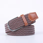 Unisex Elastic Fabric Woven Casual Women Belt Pin Buckle Expandable Braided Stretch Canvas Stylish Leisure Belts for Men
