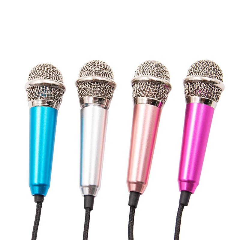 New 3.5mm Portable Stereo Studio Mic KTV Karaoke Mini Microphone For Smart Phone Laptop PC Desktop Handheld Audio Microphone