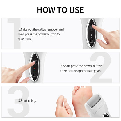 Rechargeable Electric Foot Grinder for Thick Faux Leather USB Personal Care Tool with Interchangeable Heads Grooming Tool