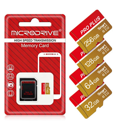 Red Pro High Speed Micro TF SD Card 128GB 256GB Class10 U3 V30 Up to 100MB/s for Camera Drone Driving Recorder Memory Card