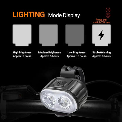 USB-C Rechargeable Bicycle Lights Bike Safety Warning Lamp Outdoor Waterproof Cycling Flashlight For Mountain And Road Bikes