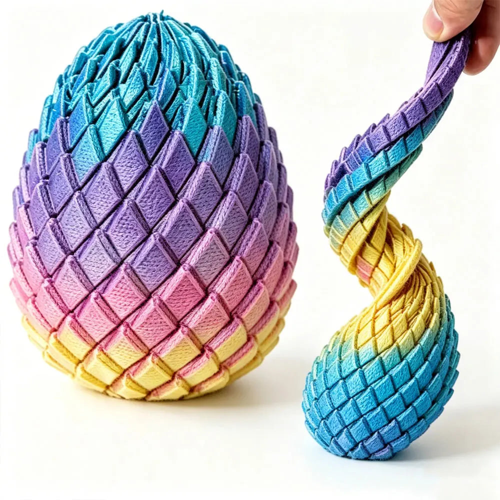 3D printed dragon egg stress relief model, deformable twist egg, creative fidget toy desk ornament.