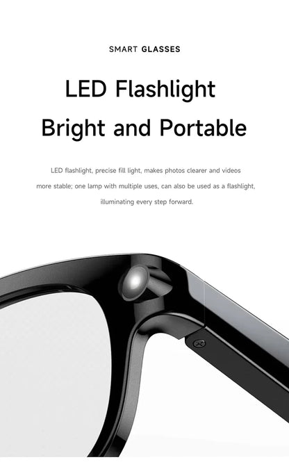 Lenovo AI Smart Sunglasses 8K HD 1600W Dual Camera Real Time Translation Bluetooth Calling Audio Video Music Playback Glasses