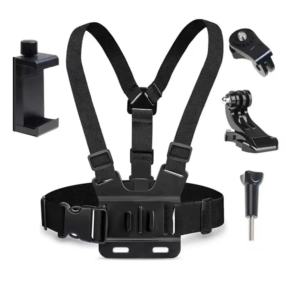 Roreta Action Camera Kit Head Strap Chest Strap phone holder for GoPro Phone Osmo Enhanced Stability Versatility stand