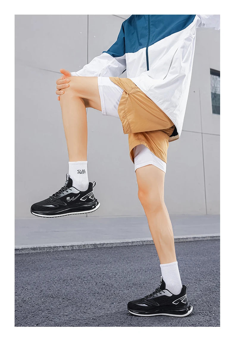 Men's breathable casual sneakers four seasons new soft sole non-slip lightweight racing outdoor running shoes speed sports shoes