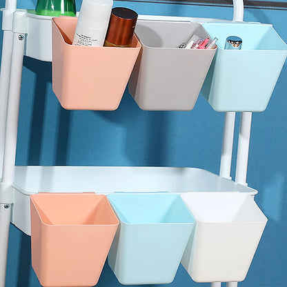 Plastic Hanging Storage Buckets For Trolley Portable Bedside Hanging Basket Household Back-mounted Kitchen Hanging Basket