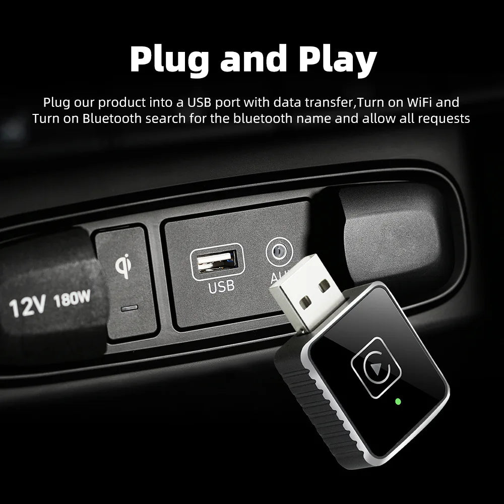 2025 NEW 2 In 1 Wireless Carplay AI Box Android Auto Plug And Play Applicable To Convert Original Car Wired Carplay To Wireless