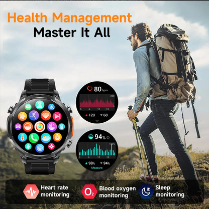 LIGE 2026 Nowy Męski Wojskowy Zegarek Smartwatch GPS Mapa Kompas Pamięć 4GB Bateria 1000mAh Wodoodporność 10ATM Rozmowy Bluetooth HD
