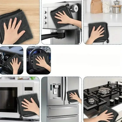 3pc Ultra-Absorbent Microfiber Cleaning Cloth - Soft, Durable & Quick-Dry Towel for Cars, Home, and Bathroom Use