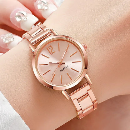 2PCS/Set Fashion Women Watches Small Dial Quartz Watch Luxury Ladies Wristwatch Bracelets Set Reloj Mujer