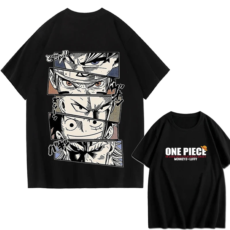 2026 New ONE PIECE Zoro Luffy Gear 5 Printed Short-sleeved Cotton T-shirt Summer Tide Pure Cotton Unisex Clothing